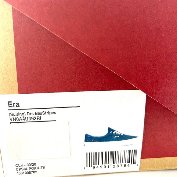 đź’–MEGA SALEđź’–VANS Era Suiting Blue Navy Stripes Casual Textile Men's VN0A4U392RI - Picture 10 of 11